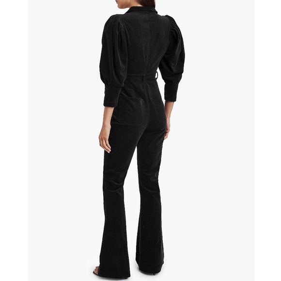 We Wore What 70s Corduroy Puff Sleeve Flared Jumpsuit - Picture 14 of 14